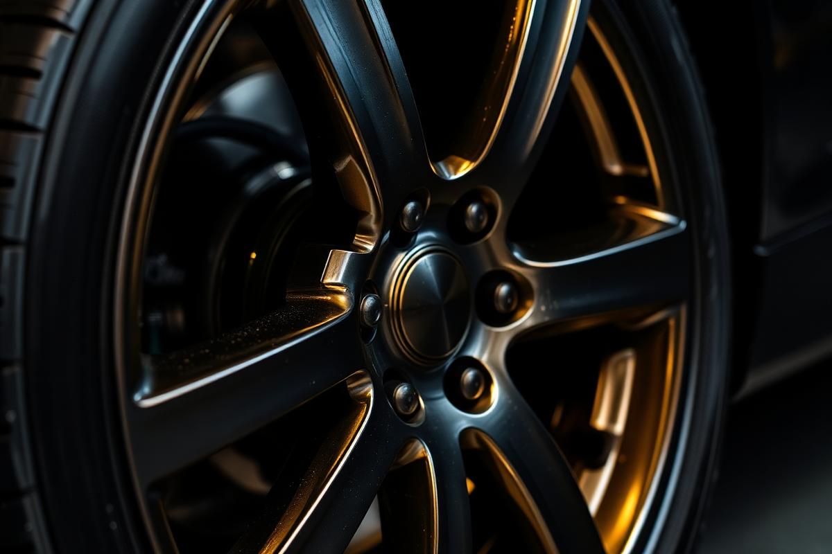 Detailed alloy wheel and tire shine